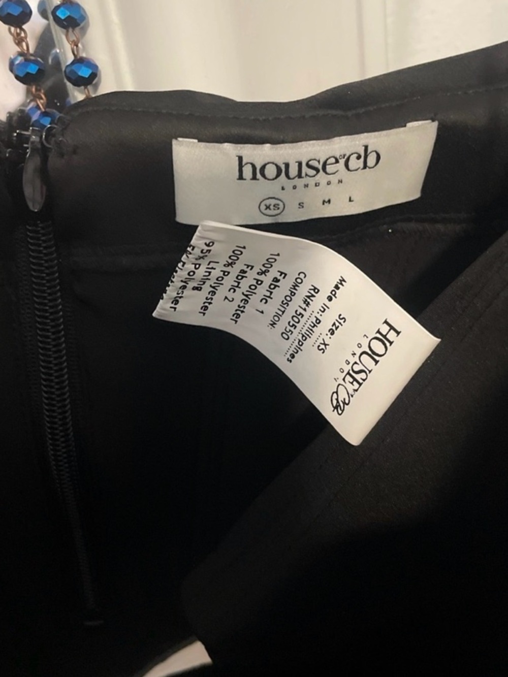 NWOT House of CB Scarlett Duchess Satin Off-Shoulder Satin Blouse Black XS - Picture 3 of 5